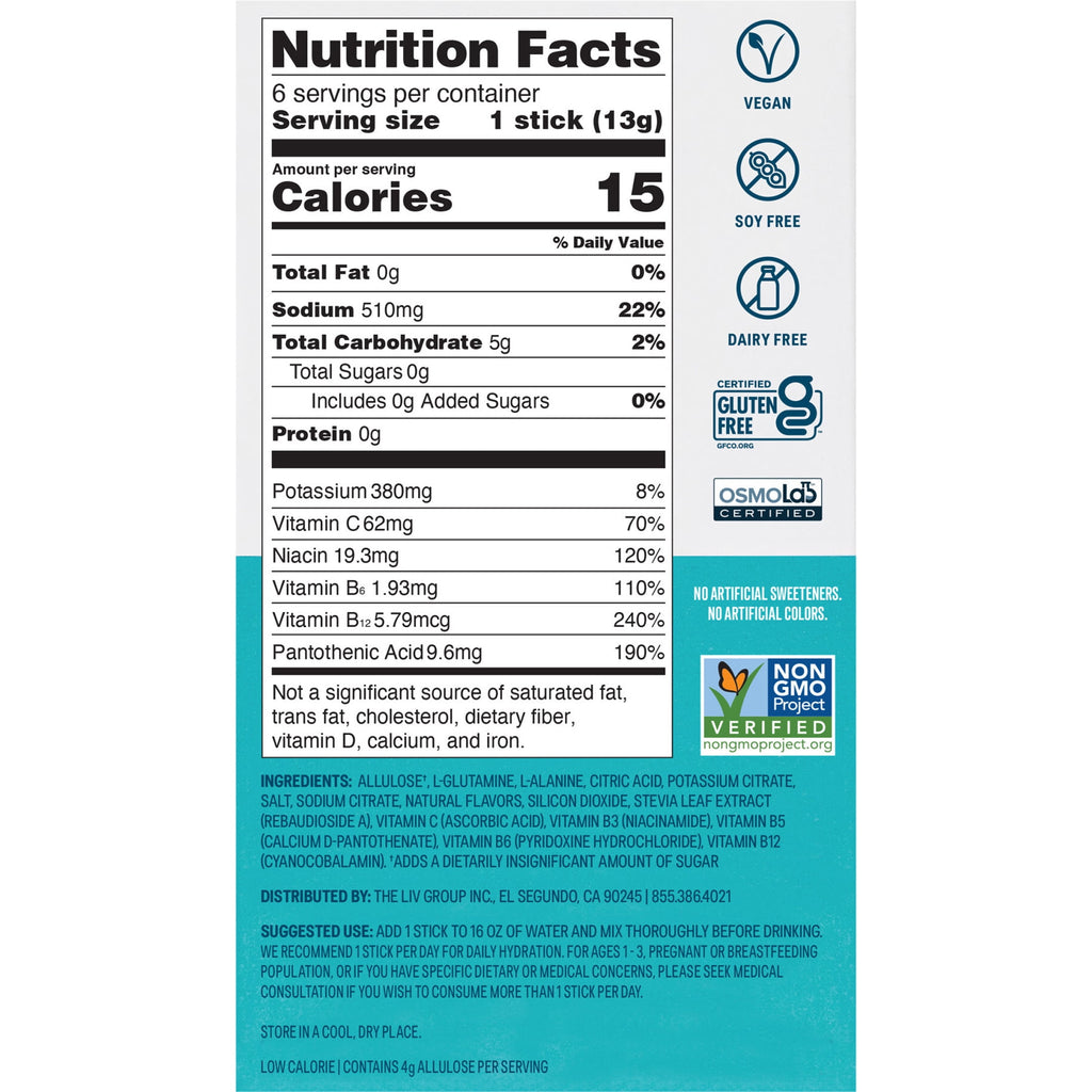 Liquid I.V.® White Peach Hydration Multiplier® Sugar-Free Electrolyte Powder Drink Mix, 6 Count Packets