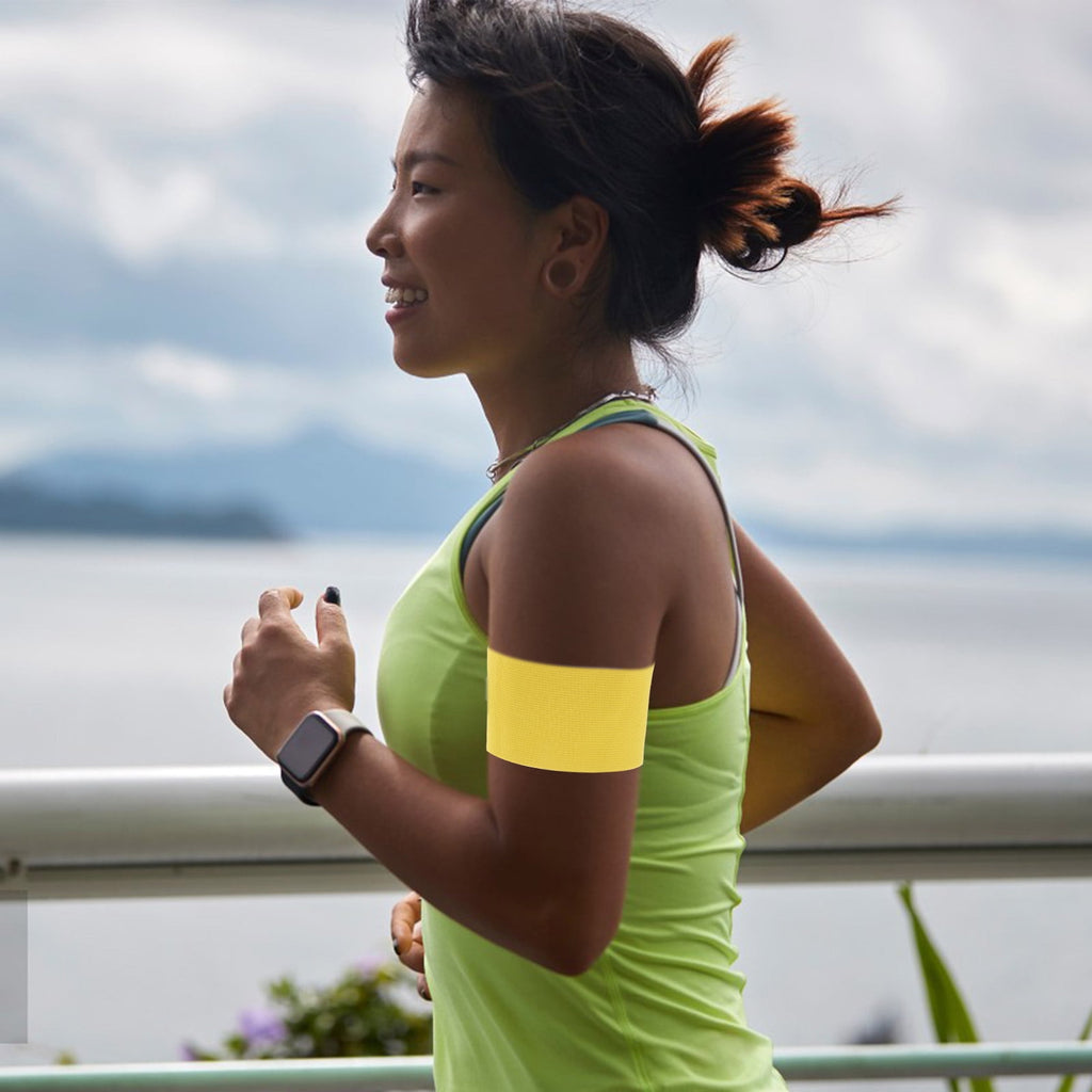 FONDOTIN High Visibility Reflective Yellow Nylon Armband for Running, Cycling, Outdoor Sports Safety Gear