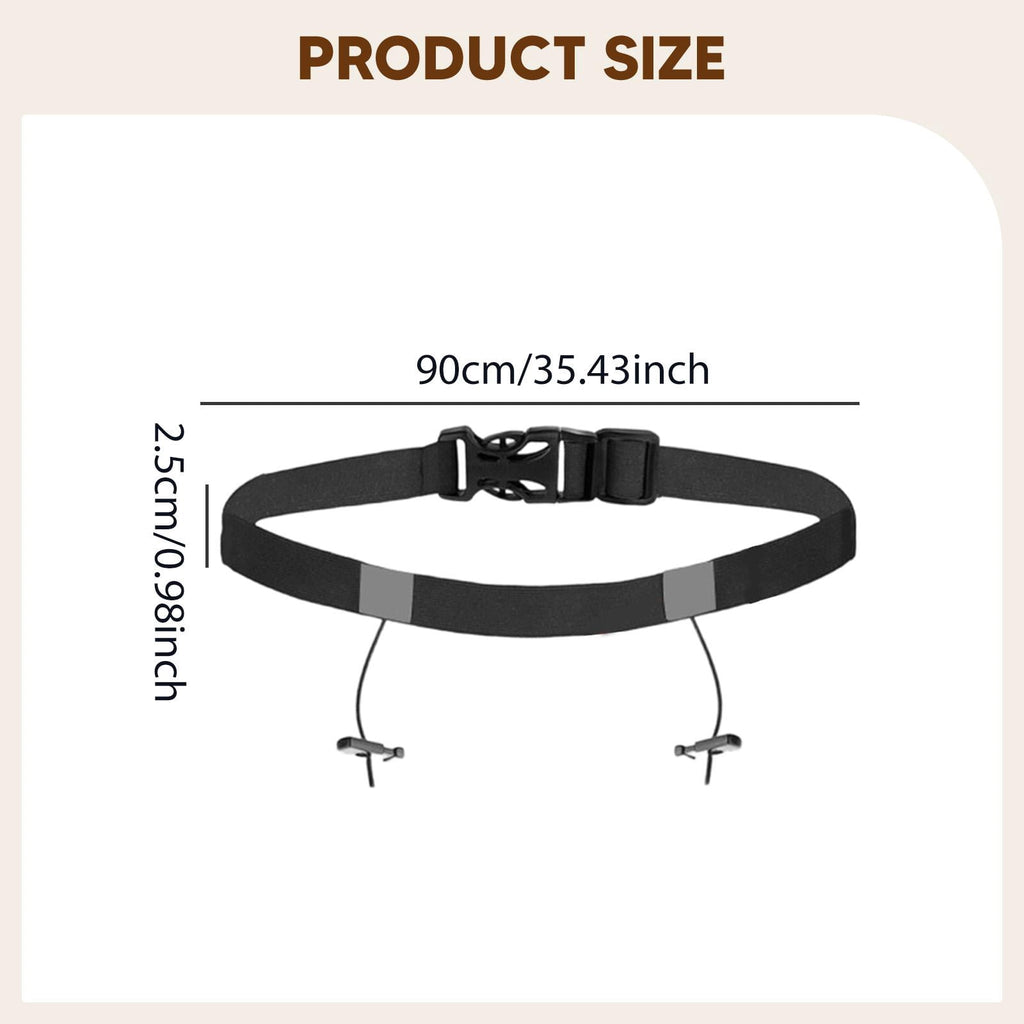 harayaa Adjustable Race Number Belt Elastic Triathlon Running Belt Lightweight Accessory black