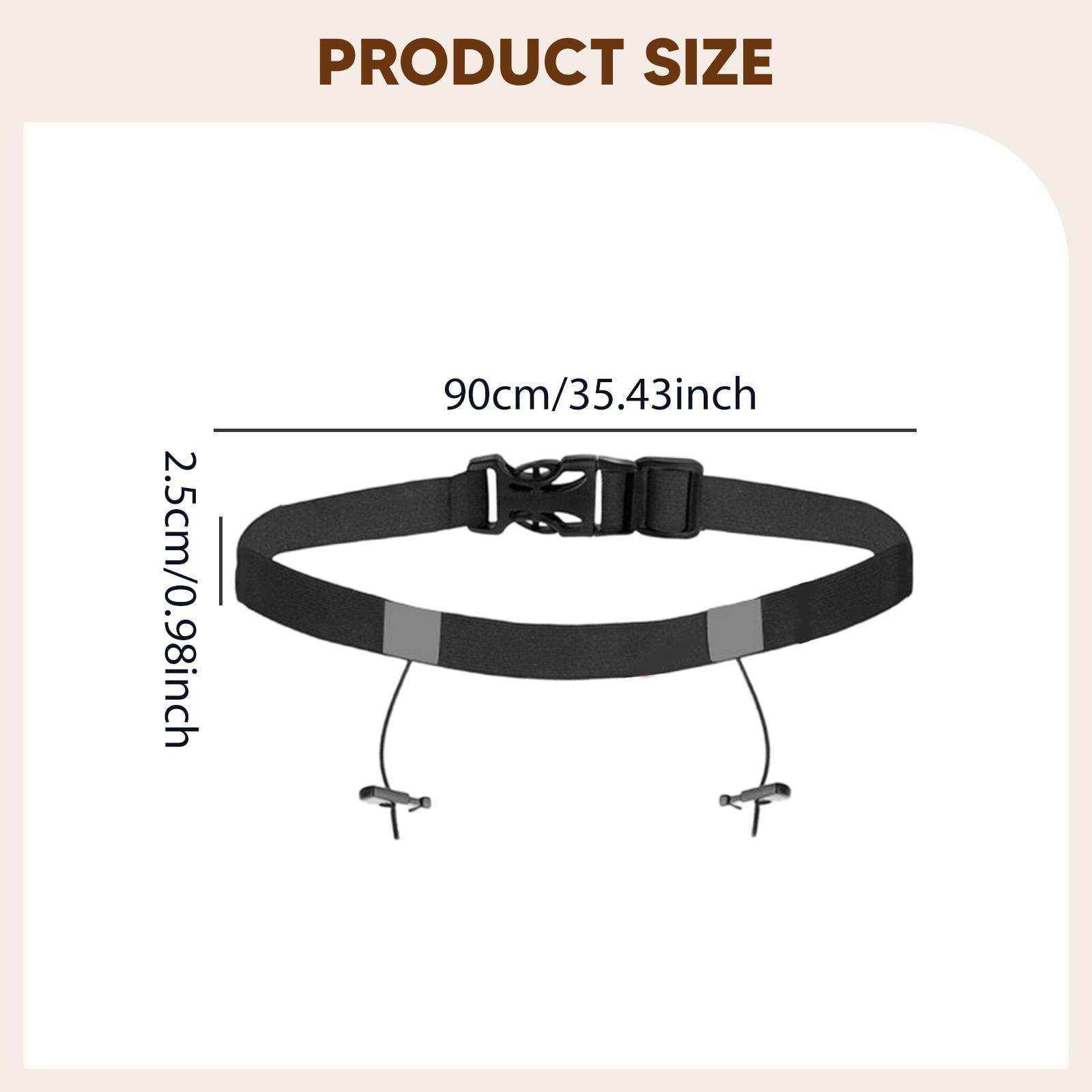 harayaa Adjustable Race Number Belt Elastic Triathlon Running Belt Lightweight Accessory black