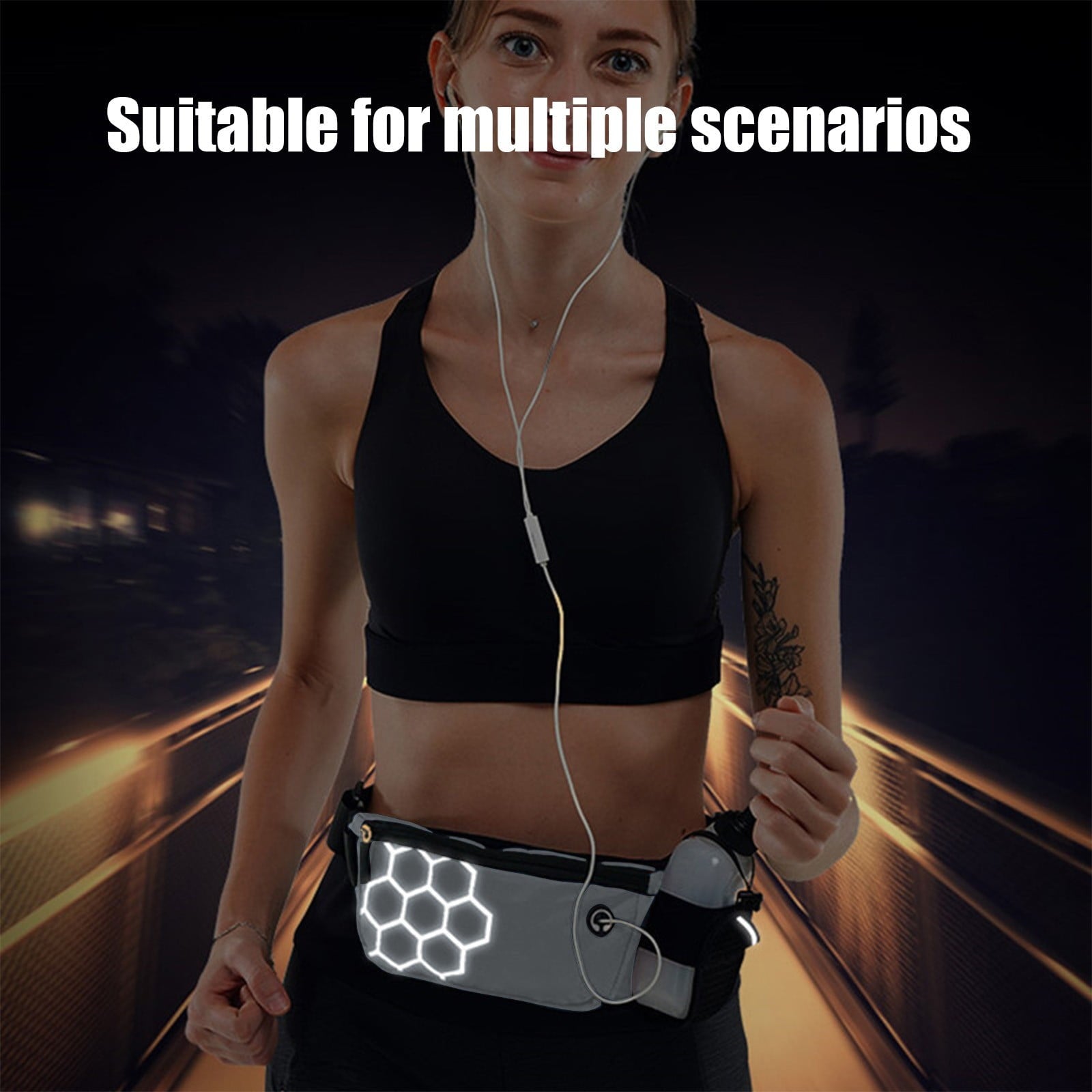 Running Add-Ons Water Bottle Waist Pack, Waterproof Close-fitting Lasting Stay Long Wear Gear, Unisex Running Belt for Phone Keys Outdoor Sports