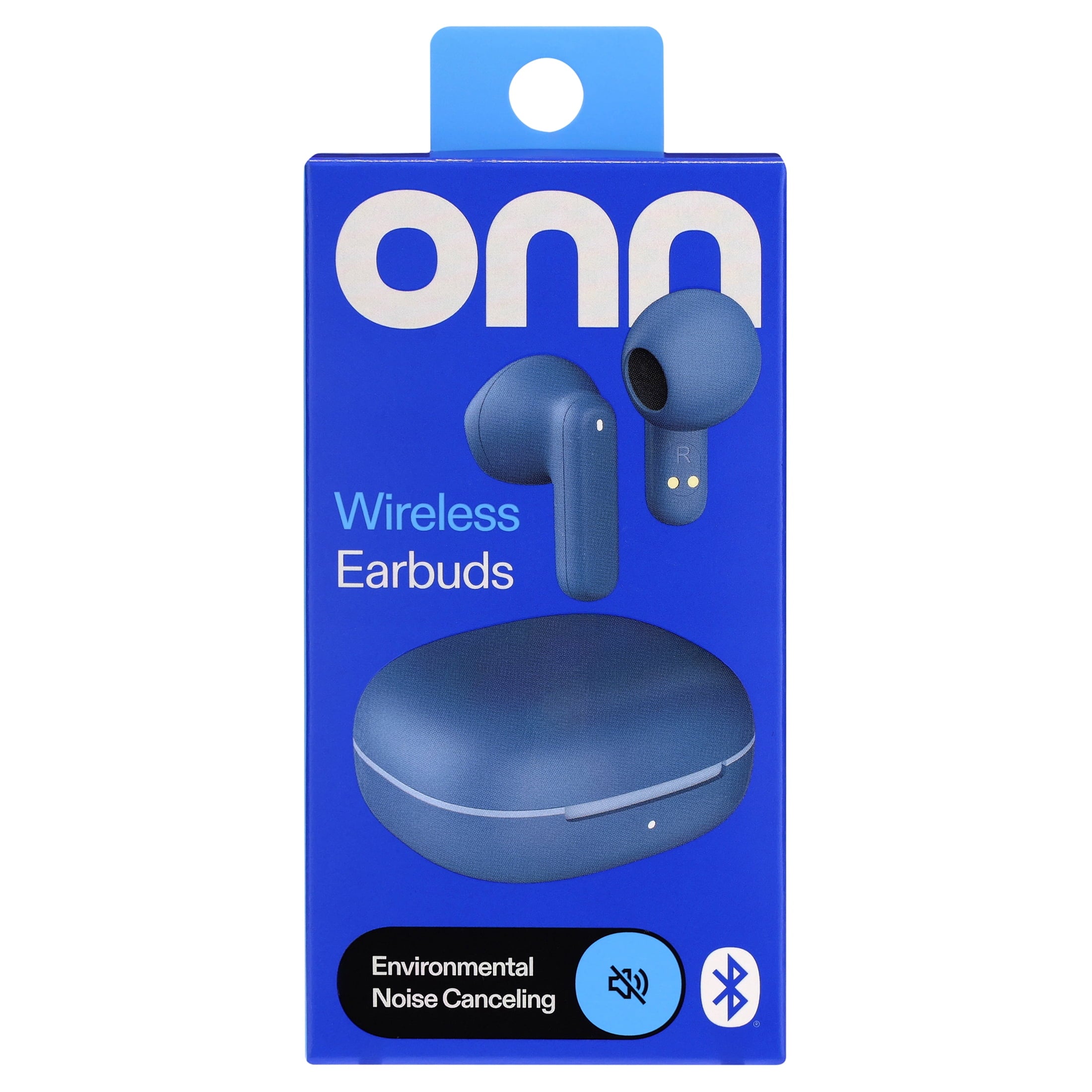 onn Mini Sticks Black Wireless Bluetooth Earbuds with Environmental Noise Canceling