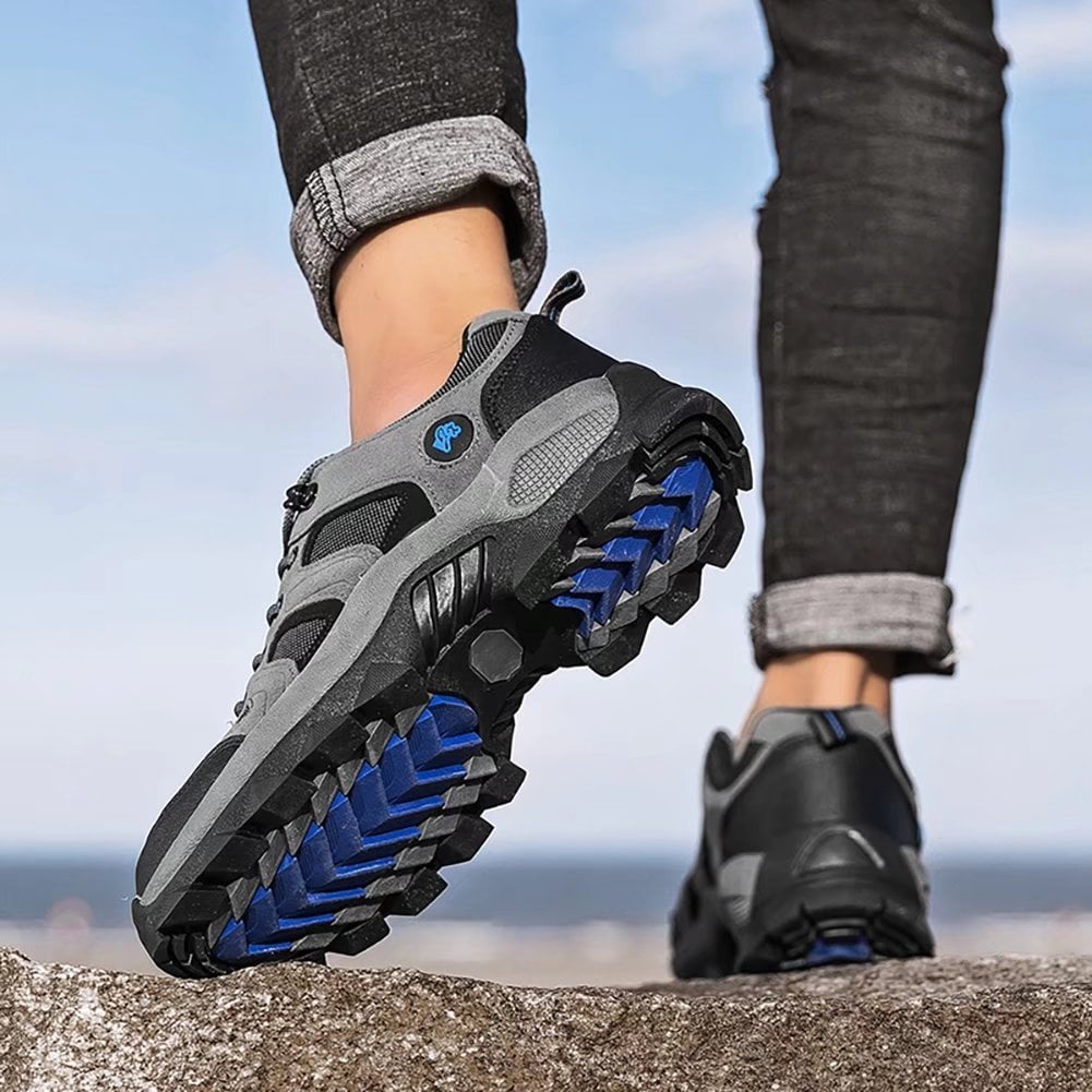 HOBIBEAR Mens Sneakers Leather Running Shoes Trainers Sneaker Casual Hiking Shoes