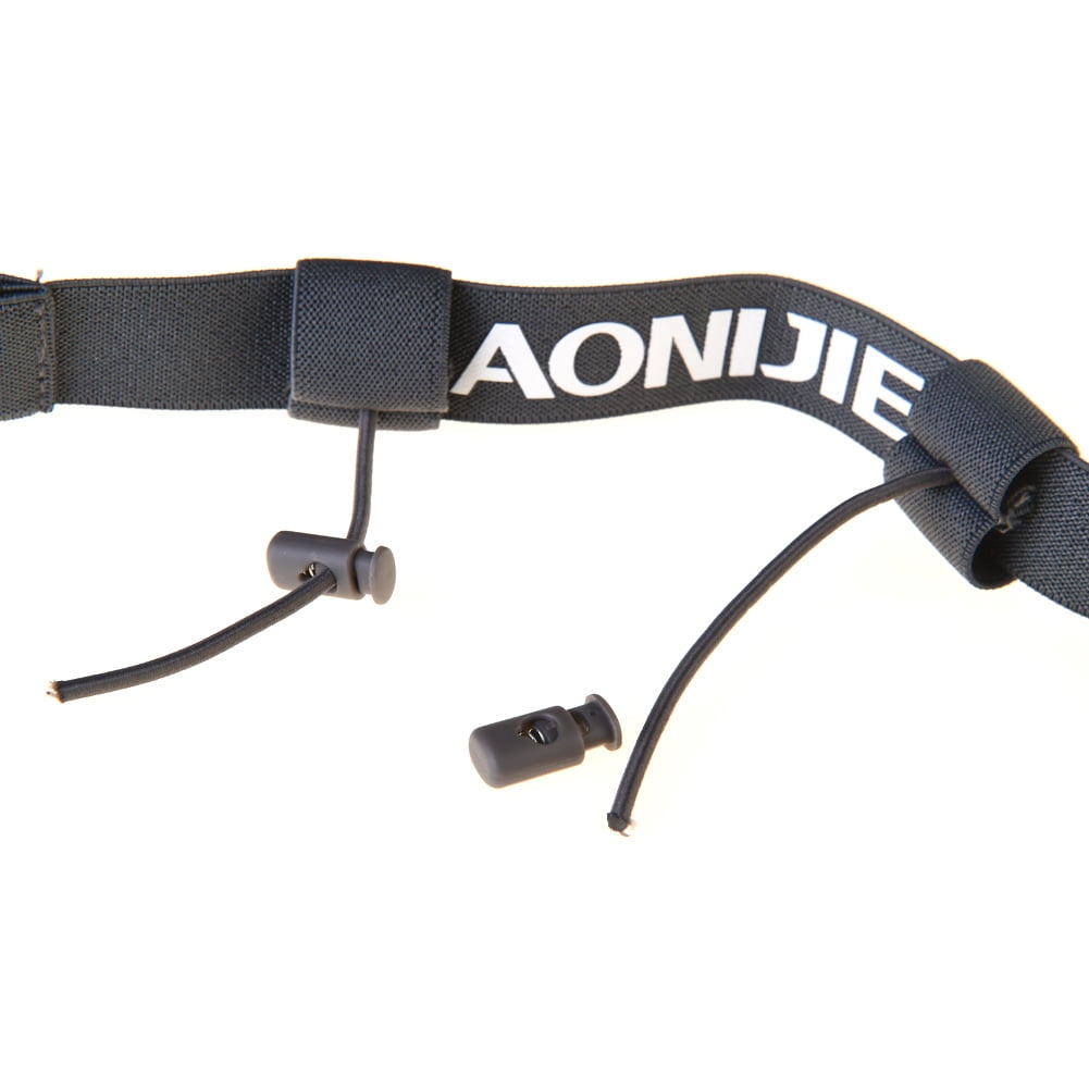 AONIJIE 2Pcs Triathlon Running Race Number Belt Adjustable Bib Holder with 6 Energy Gel Loops, Black