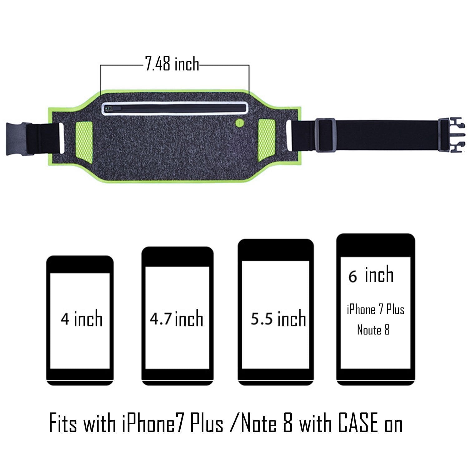 Running Waist Pack, EpicGadget(TM) Lightweight Water Resistant Reflective Runner Belt Sports Fanny Pack Adjustable Waistband (Light Blue)